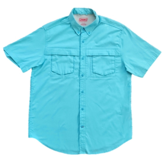 Coleman light blue button-Up fishing shirt - Picture 1 of 7